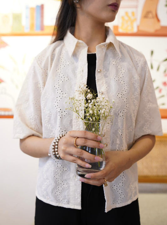 Ivory Button-Down Top