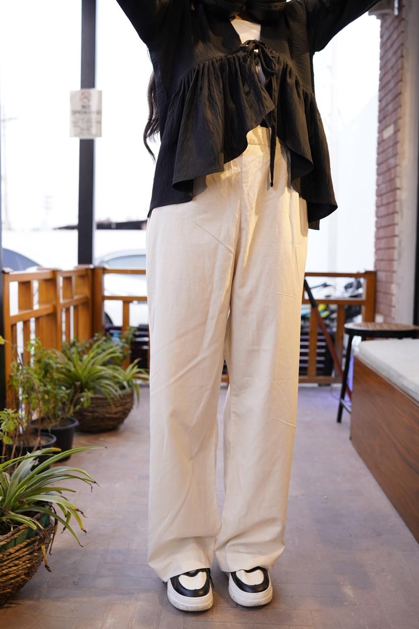 Sand Muse Loose-Fit Trousers