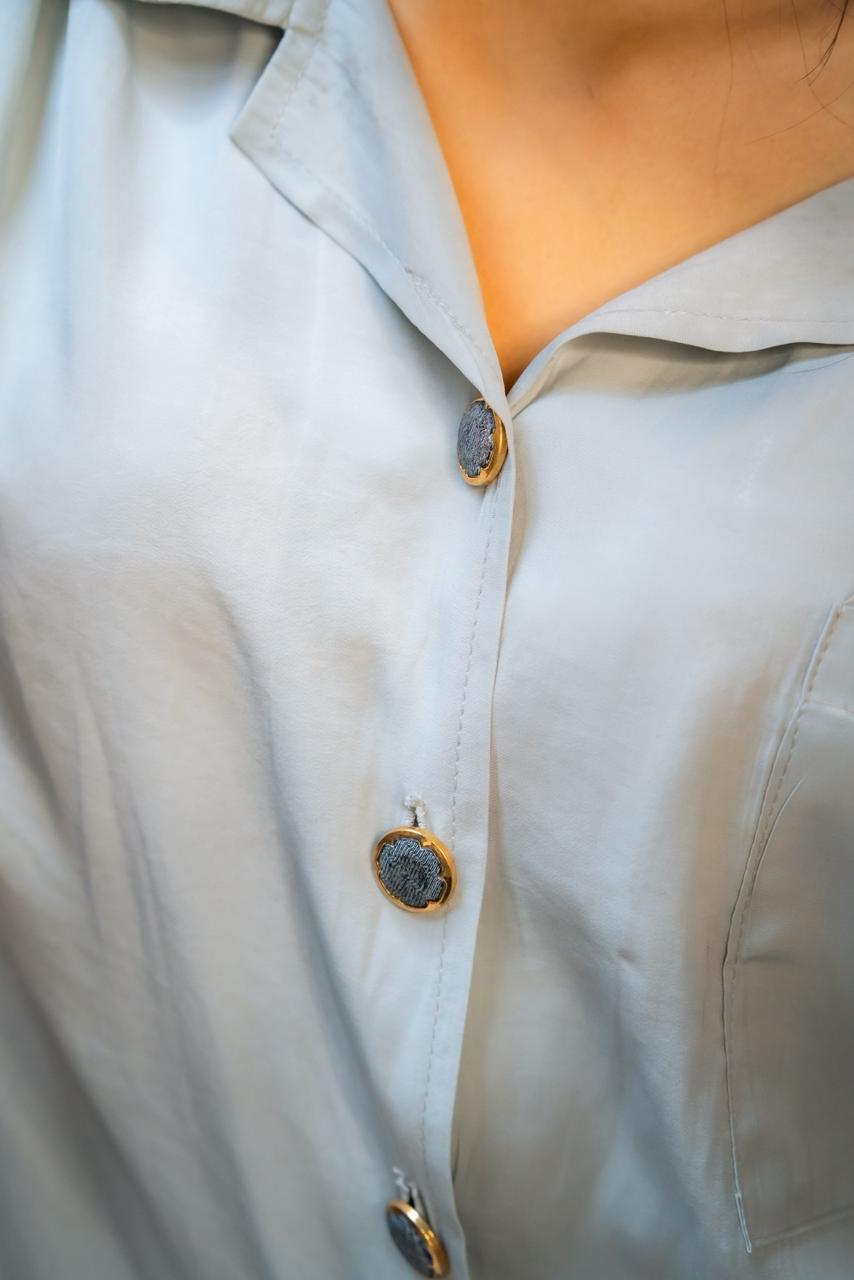 Sky Blue Embroidered Shirt