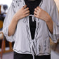 Light blue Embroidered Tie Up Top