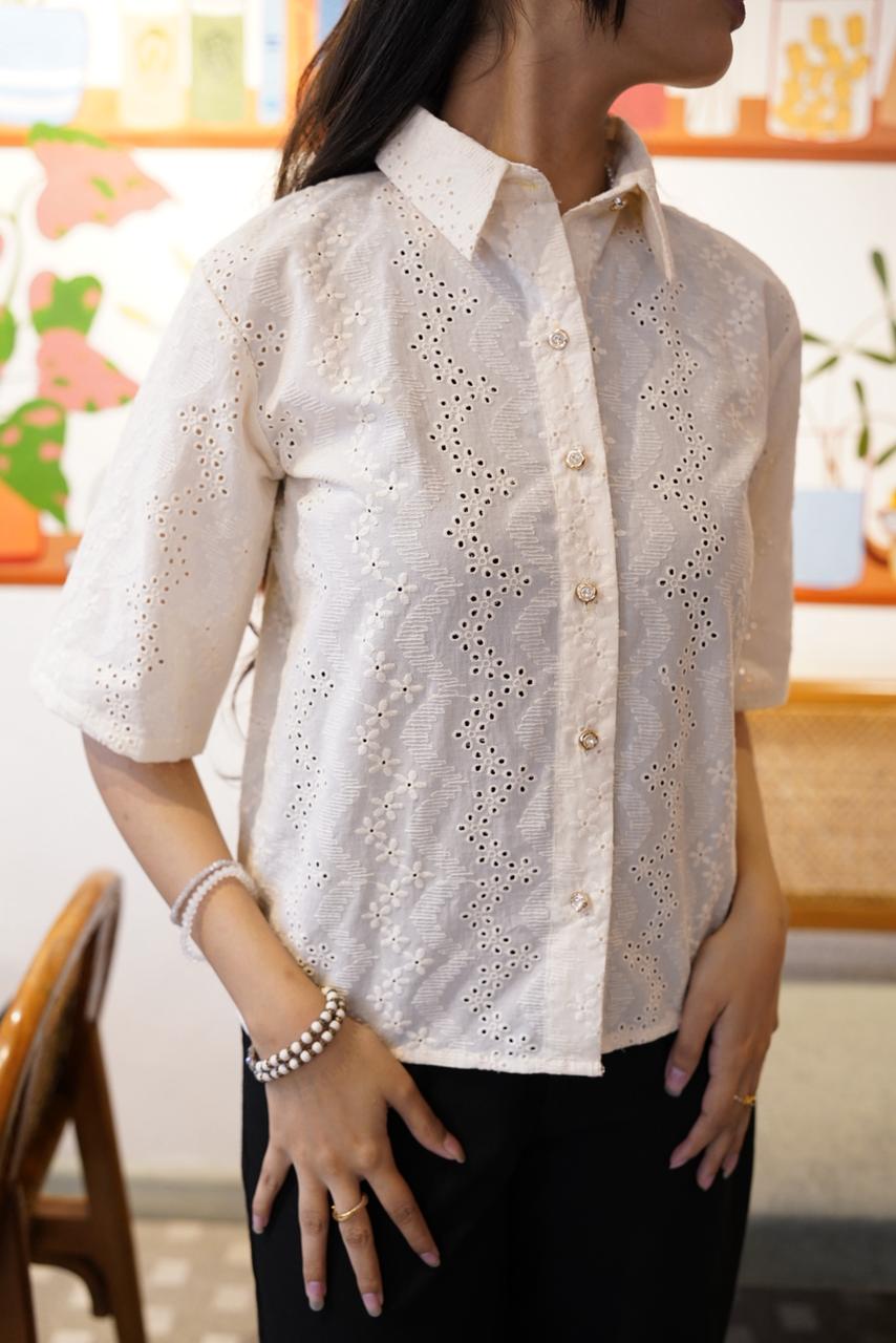 Ivory Button-Down Top