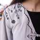 Light blue Embroidered Tie Up Top