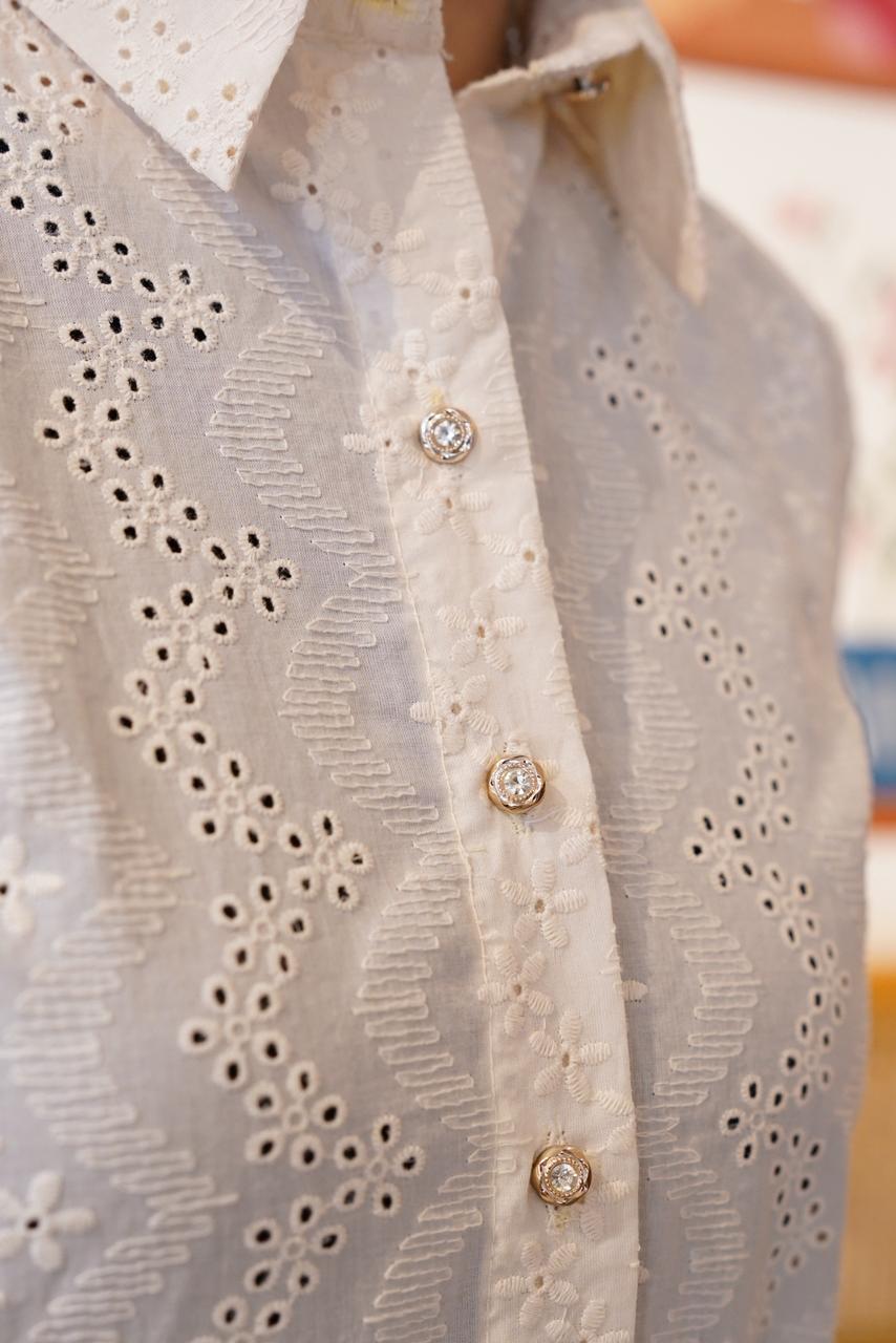 Ivory Button-Down Top