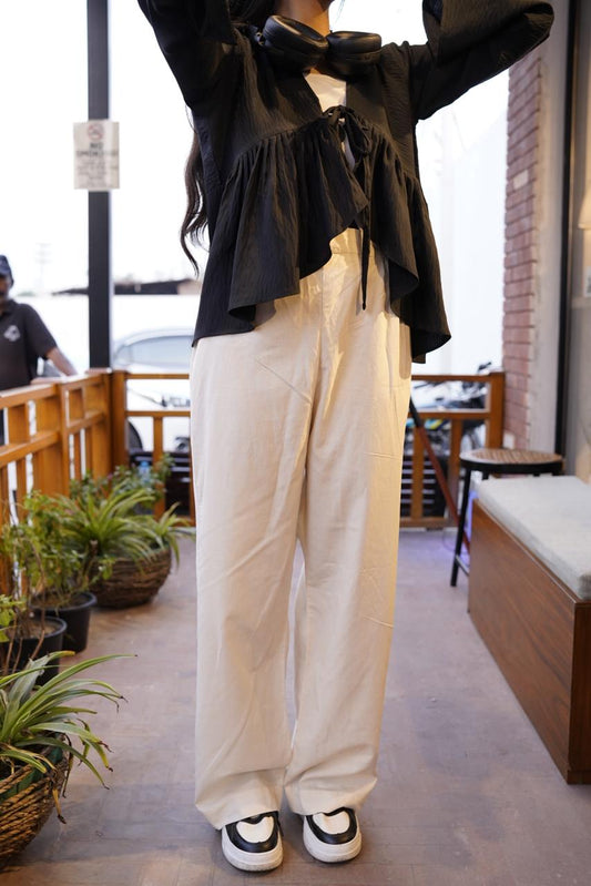 Sand Muse Loose-Fit Trousers