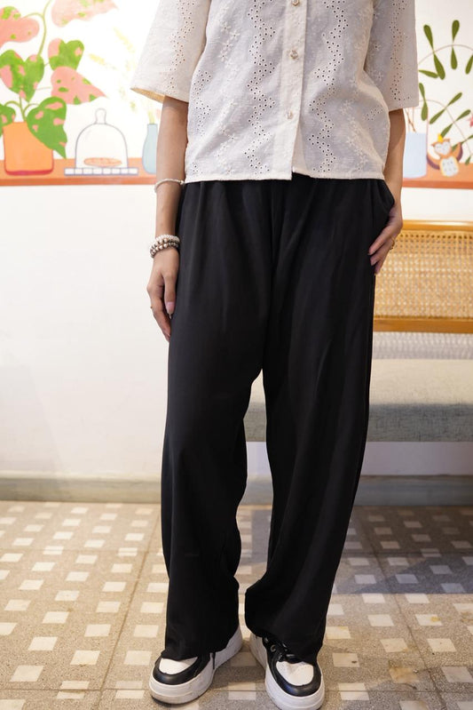Black Ease Loose-Fit Trousers