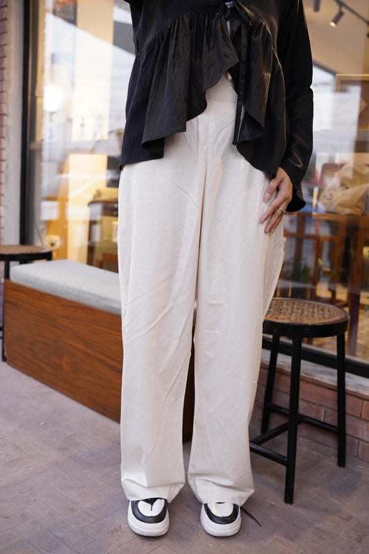 Sand Muse Loose-Fit Trousers
