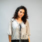 Light Grey Embroidered Tie Up Top