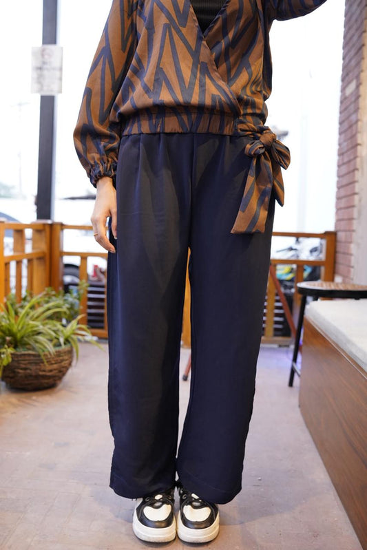 Navy Blue Loose-Fit Pants