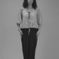 Light Grey Embroidered Tie Up Top